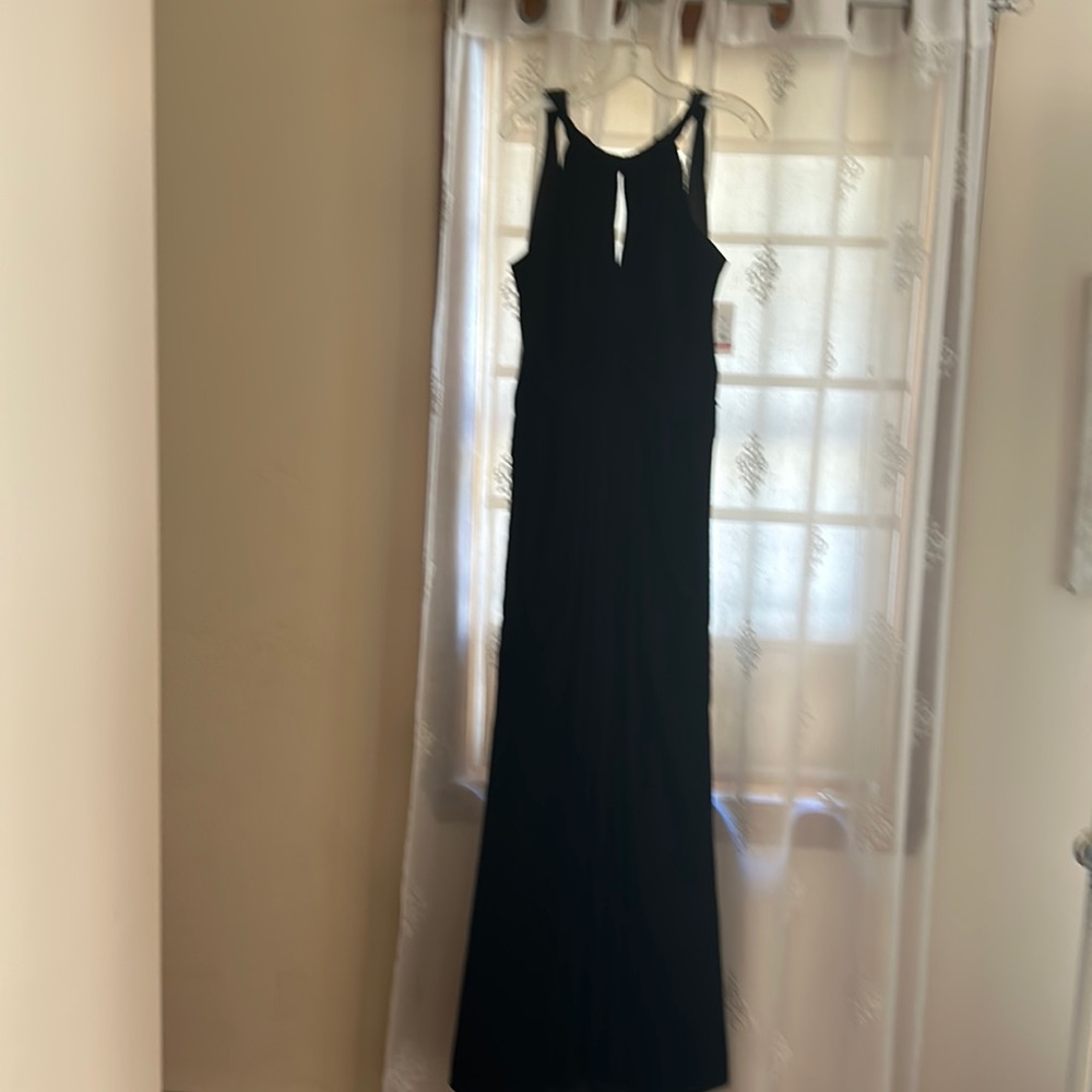 Long elegant black velvet dress new never worn